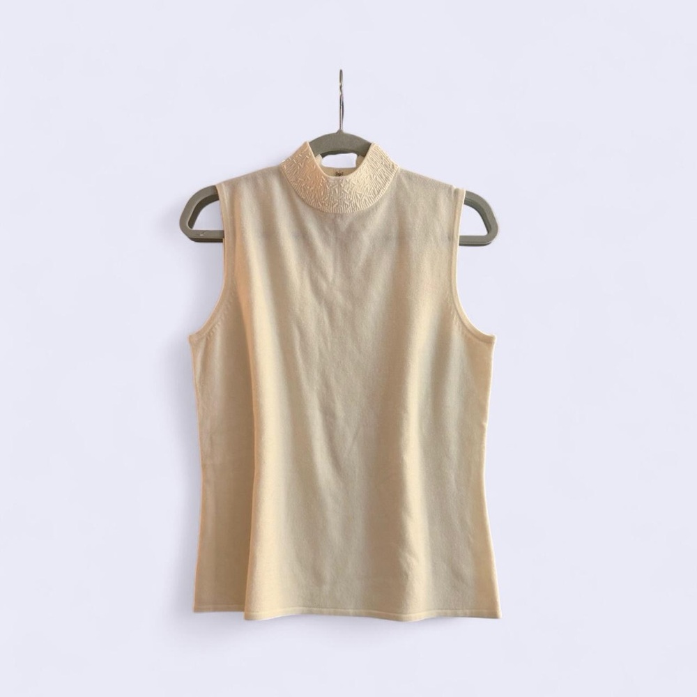 Elegant Cream Sleeveless Top